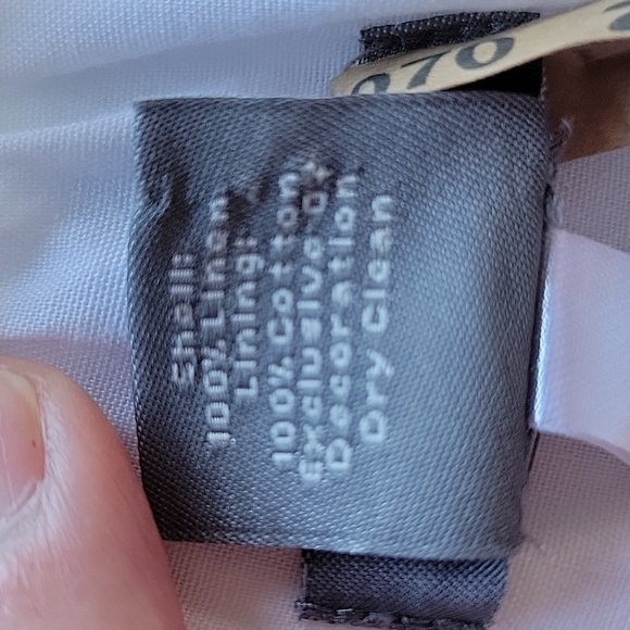 Ann Taylor Split Jewel Neck A-Line Dress White Linen Size 4 - Picture 15 of 16